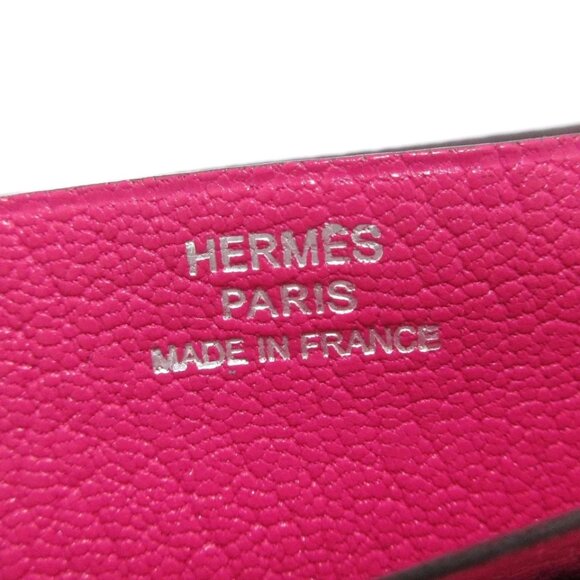 HERMES Bearn Souffle - Rose Shocking Chevre square K Long Wallet 611-072625 - Picture 11 of 11